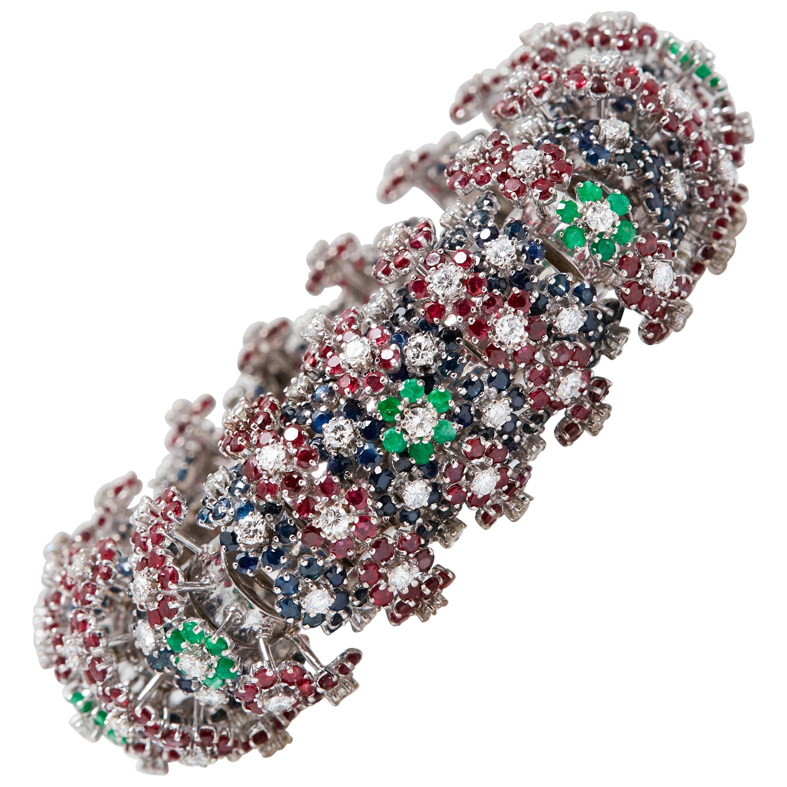 Esmeralda Zafiro Rubí Diamante Pulsera en venta