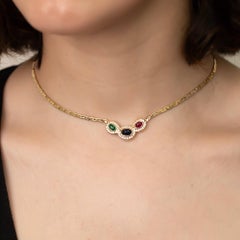 Collana con smeraldo, zaffiro e rubino CIRCA anni '90