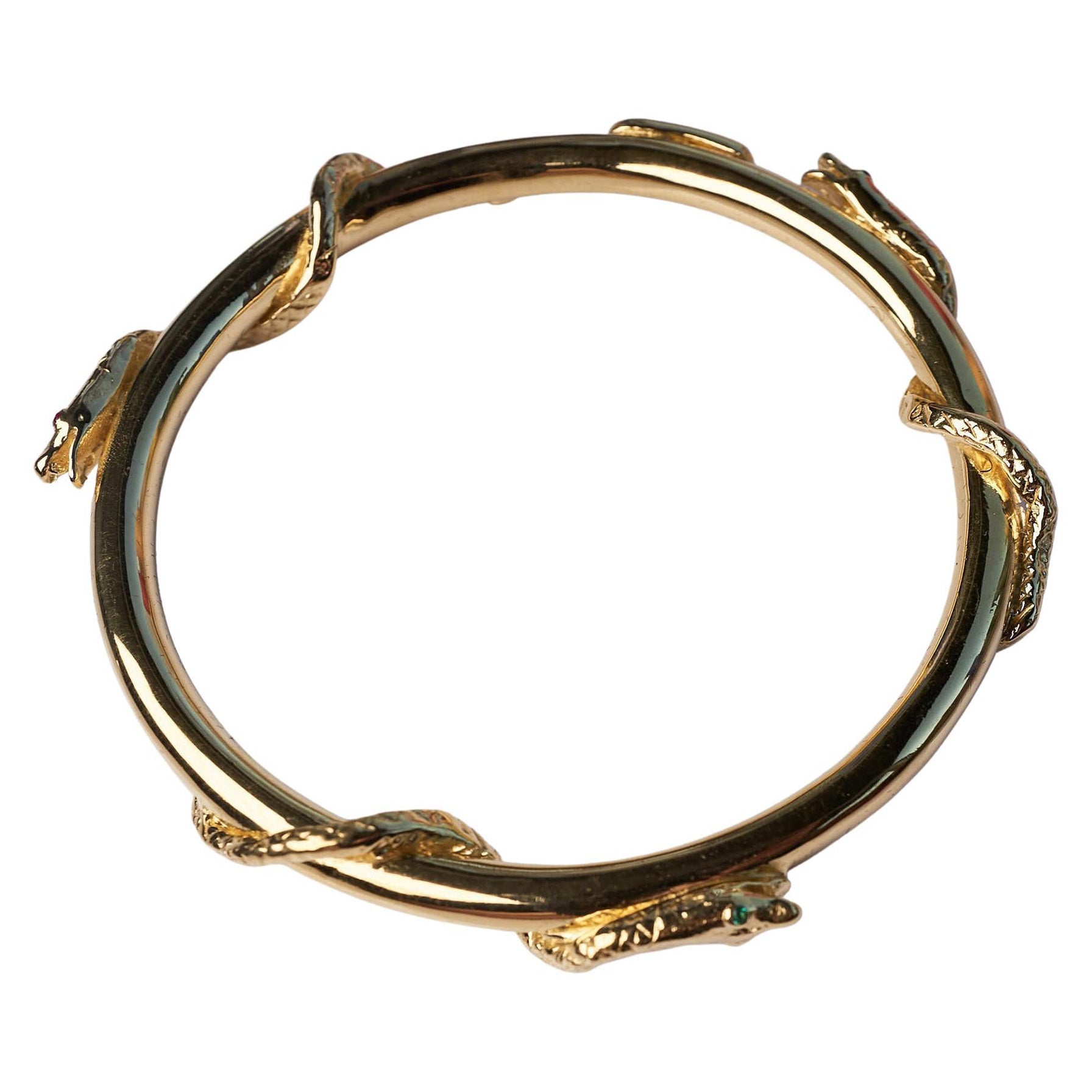 Pulsera brazalete serpiente esmeralda zafiro rubí