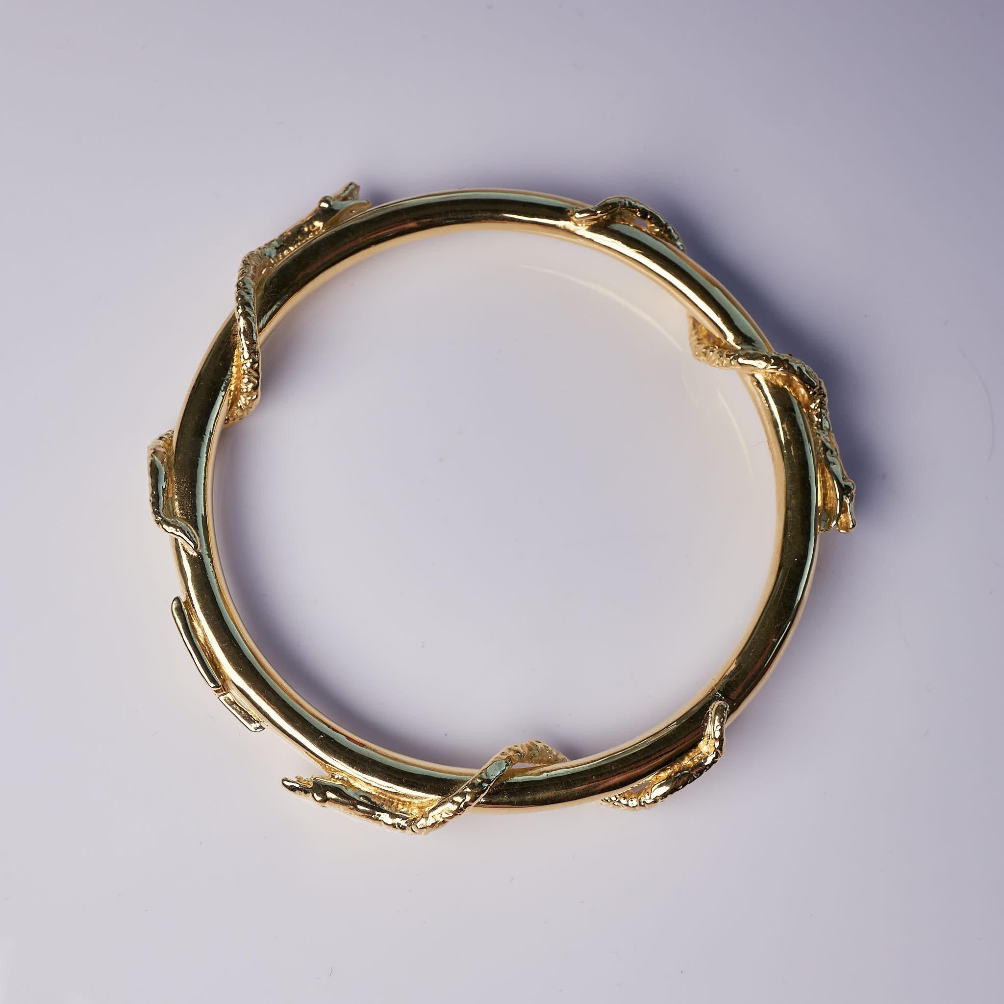 Smaragd-Saphir-Rubin-Schlangenarmreif aus Gold Vermeil-Armband J Dauphin im Angebot 8