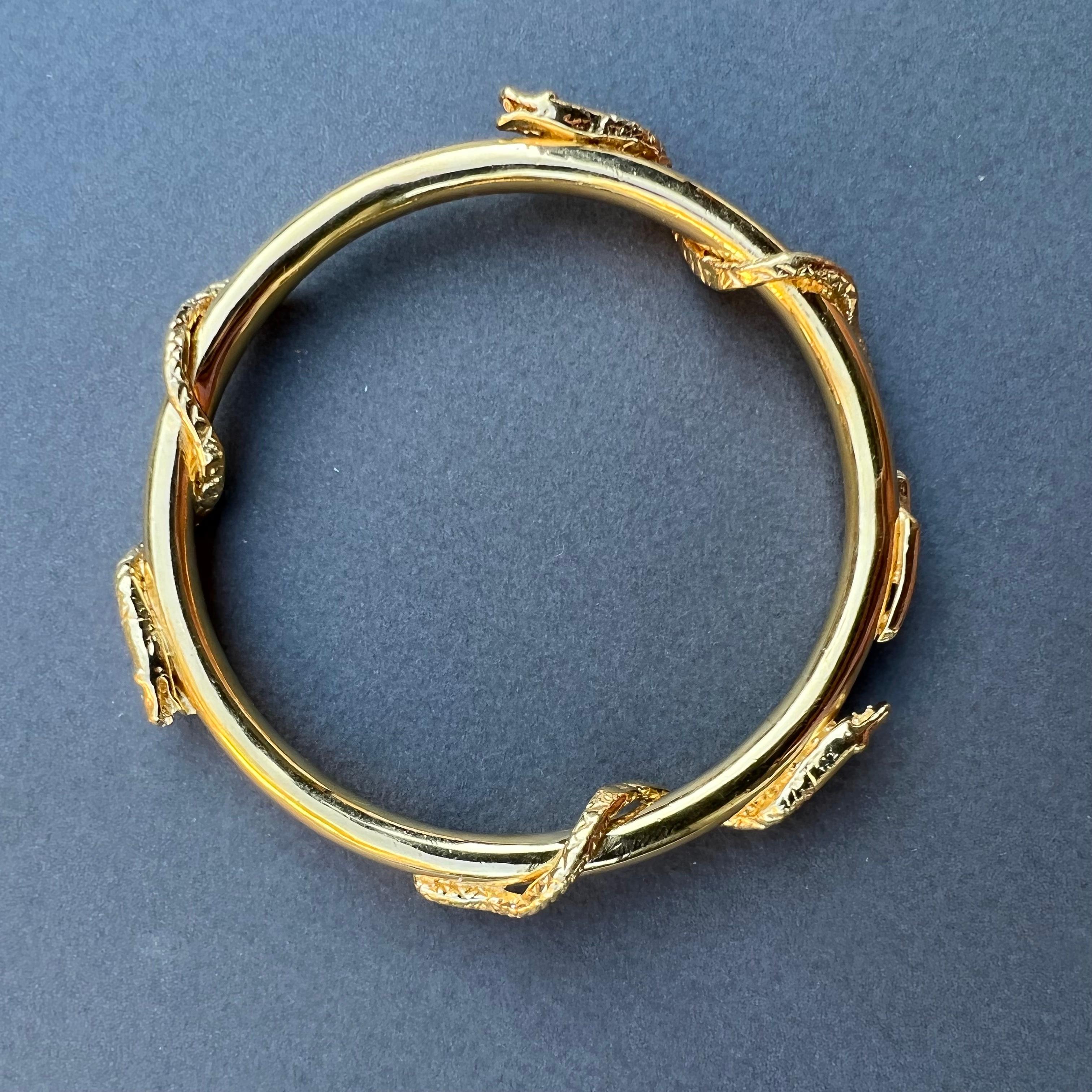Smaragd-Saphir-Rubin-Schlangenarmreif aus Gold Vermeil-Armband J Dauphin im Angebot 9