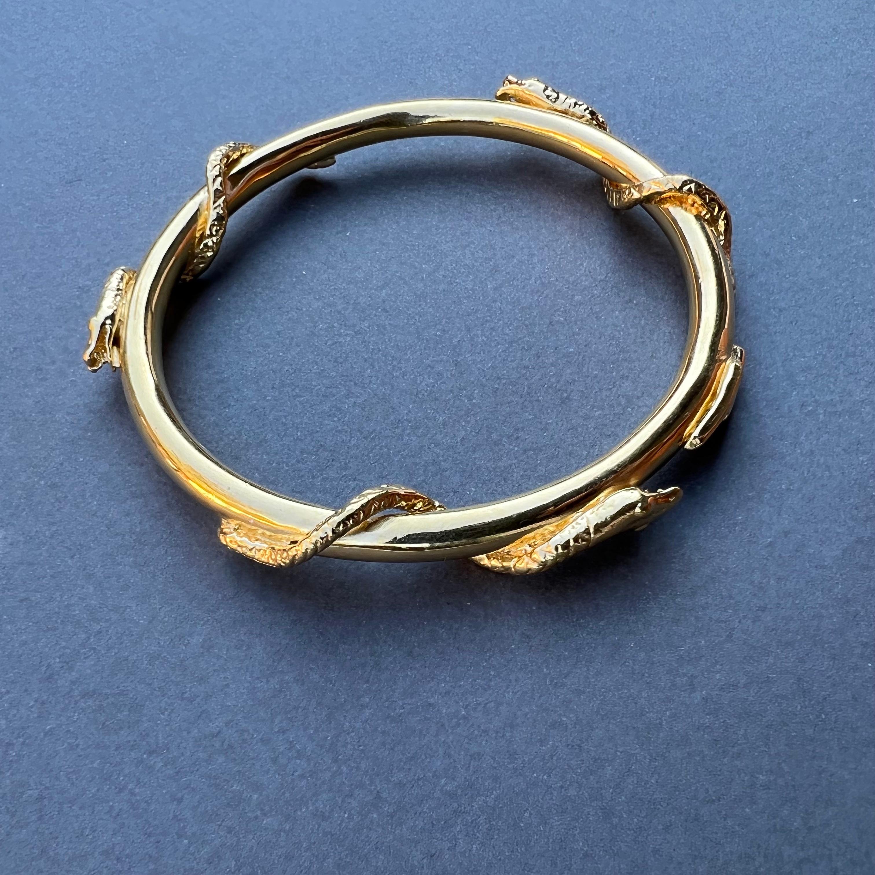 Smaragd-Saphir-Rubin-Schlangenarmreif aus Gold Vermeil-Armband J Dauphin im Angebot 10