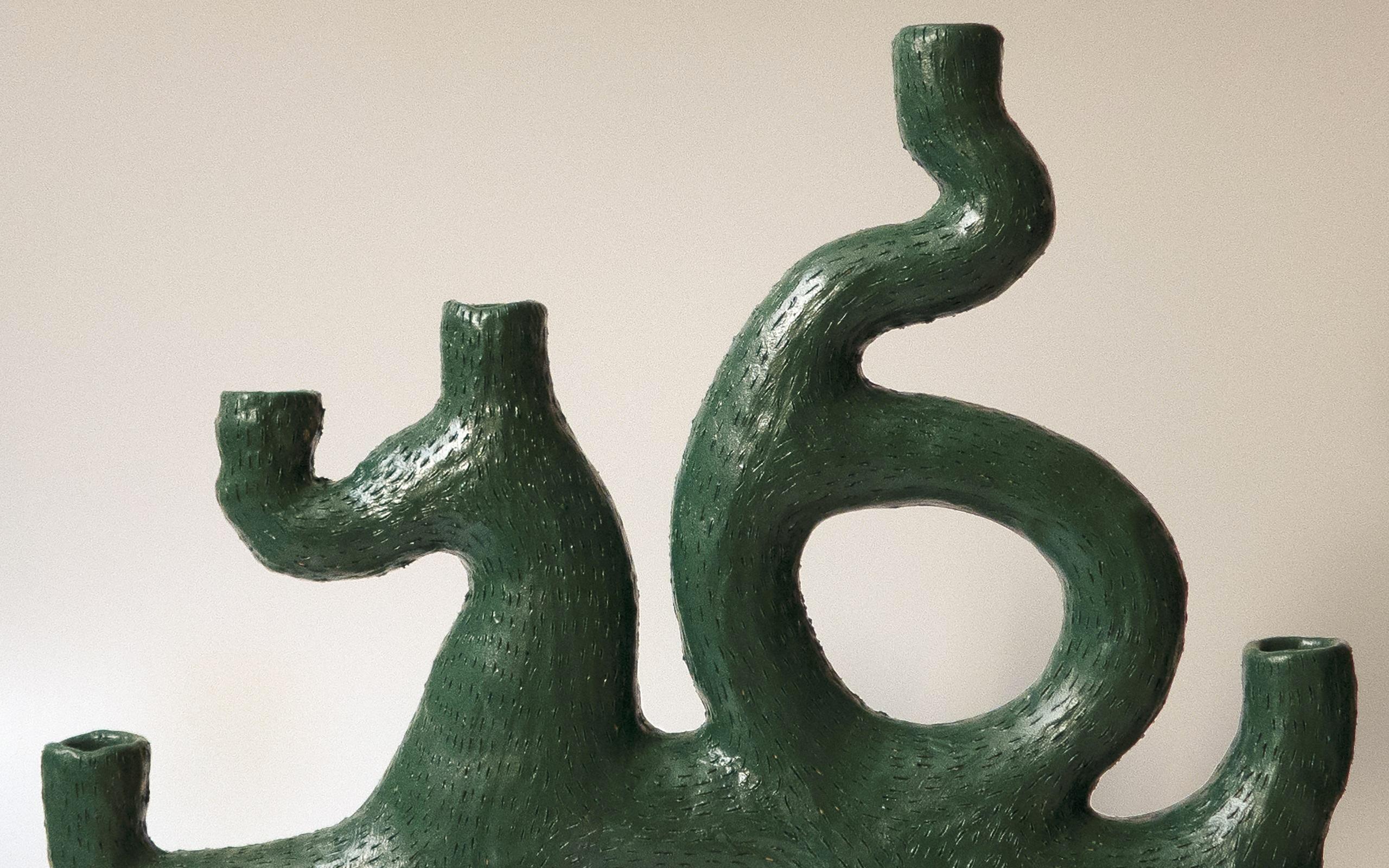 South African Emerald Sea Candelabra Ceramic 