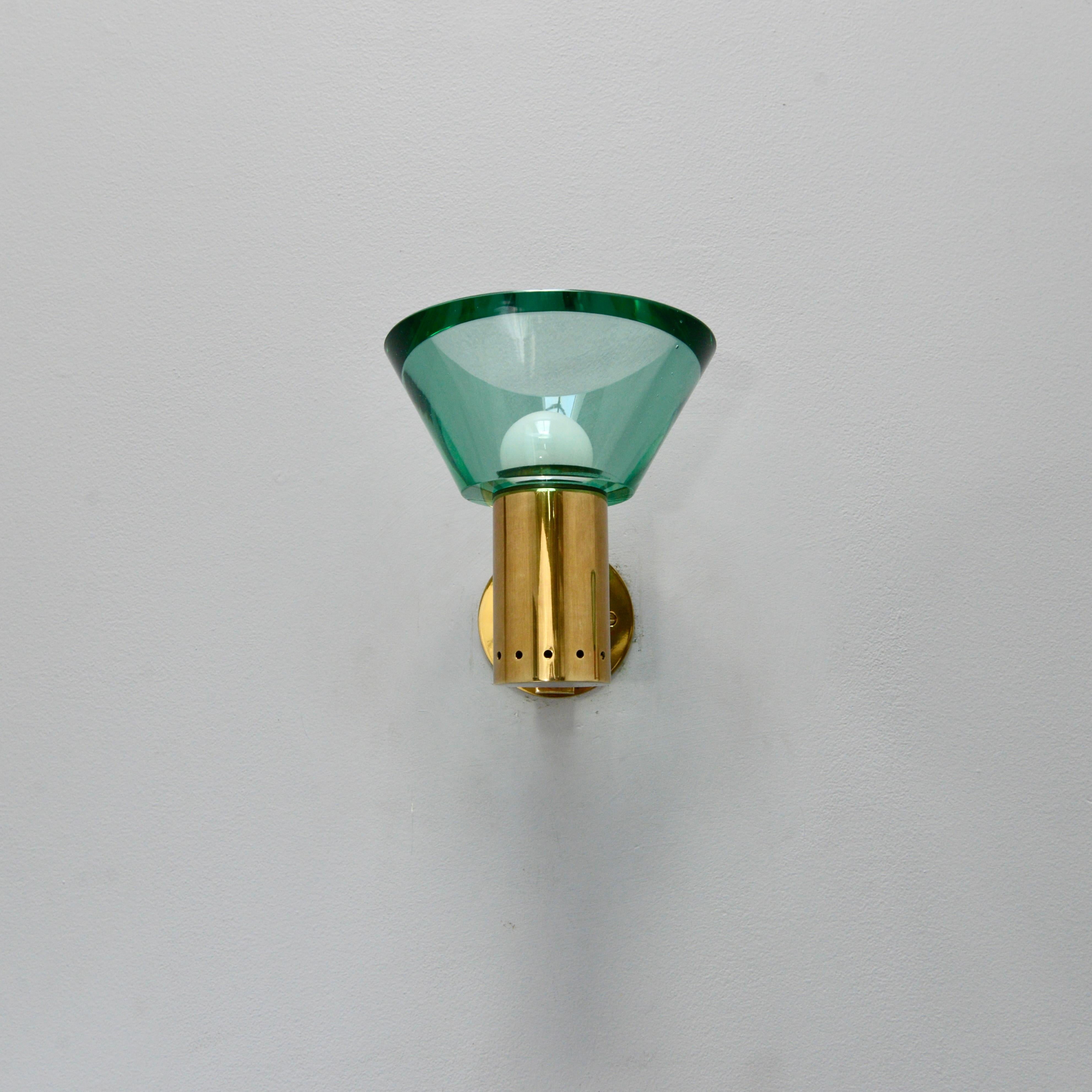 Brass Emerald Seguso Sconces