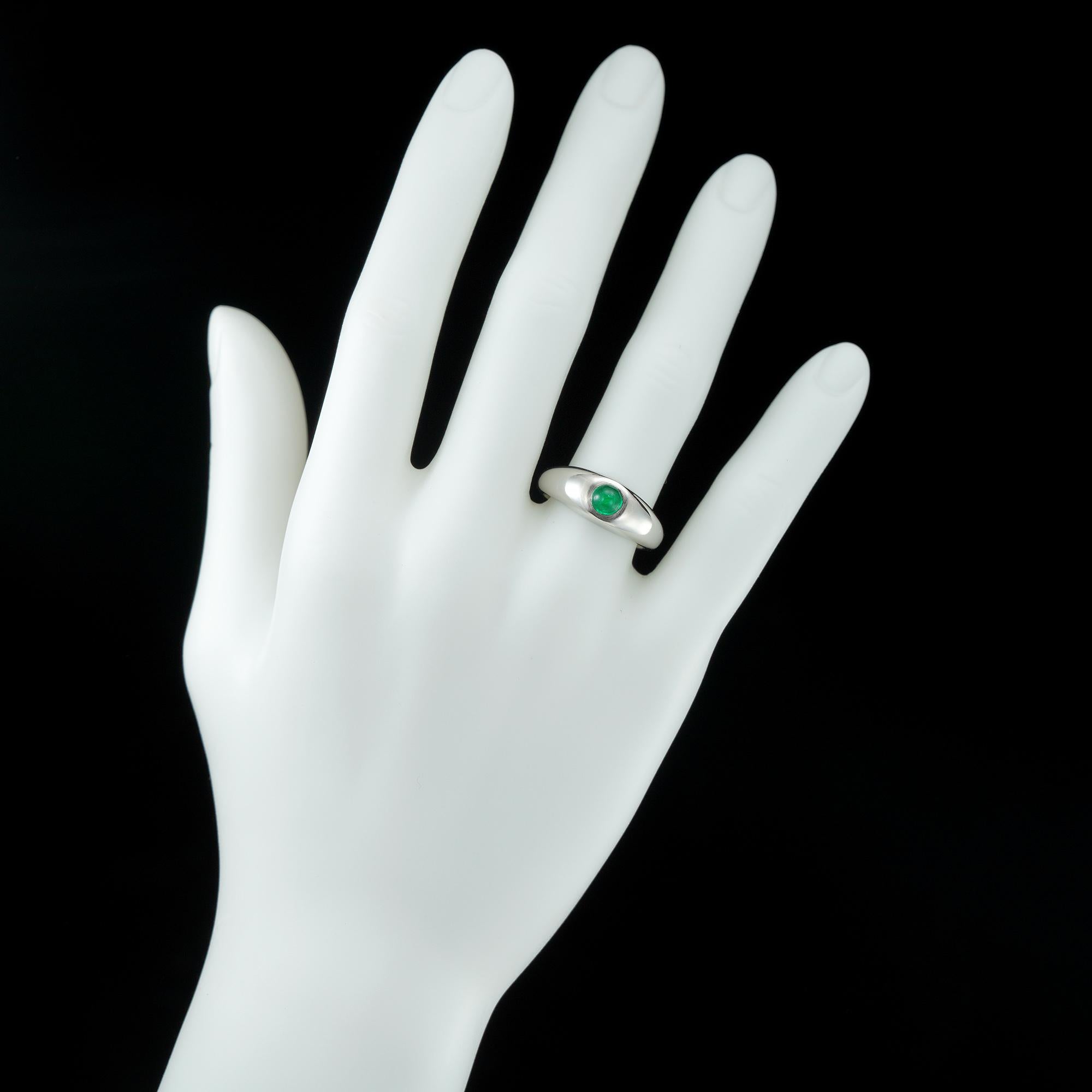Cabochon Emerald Set Gypsy Ring