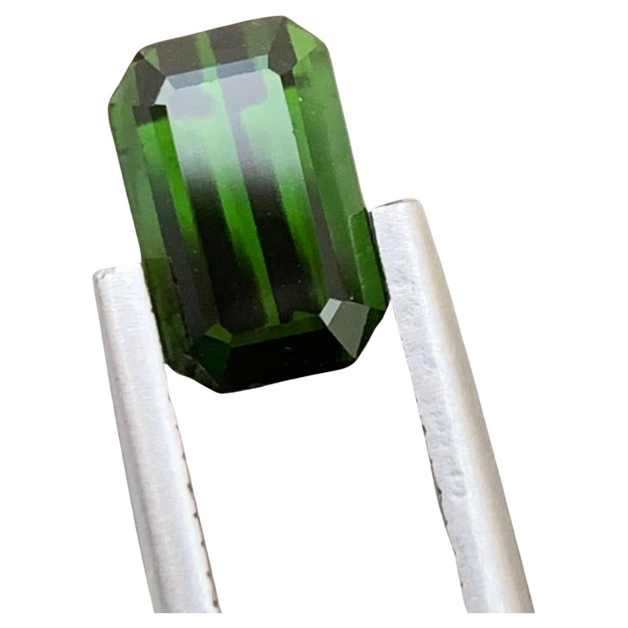 Emerald Shape Natural Loose Green Tourmaline 2.60 Carat Earth Mine Gem  For Sale