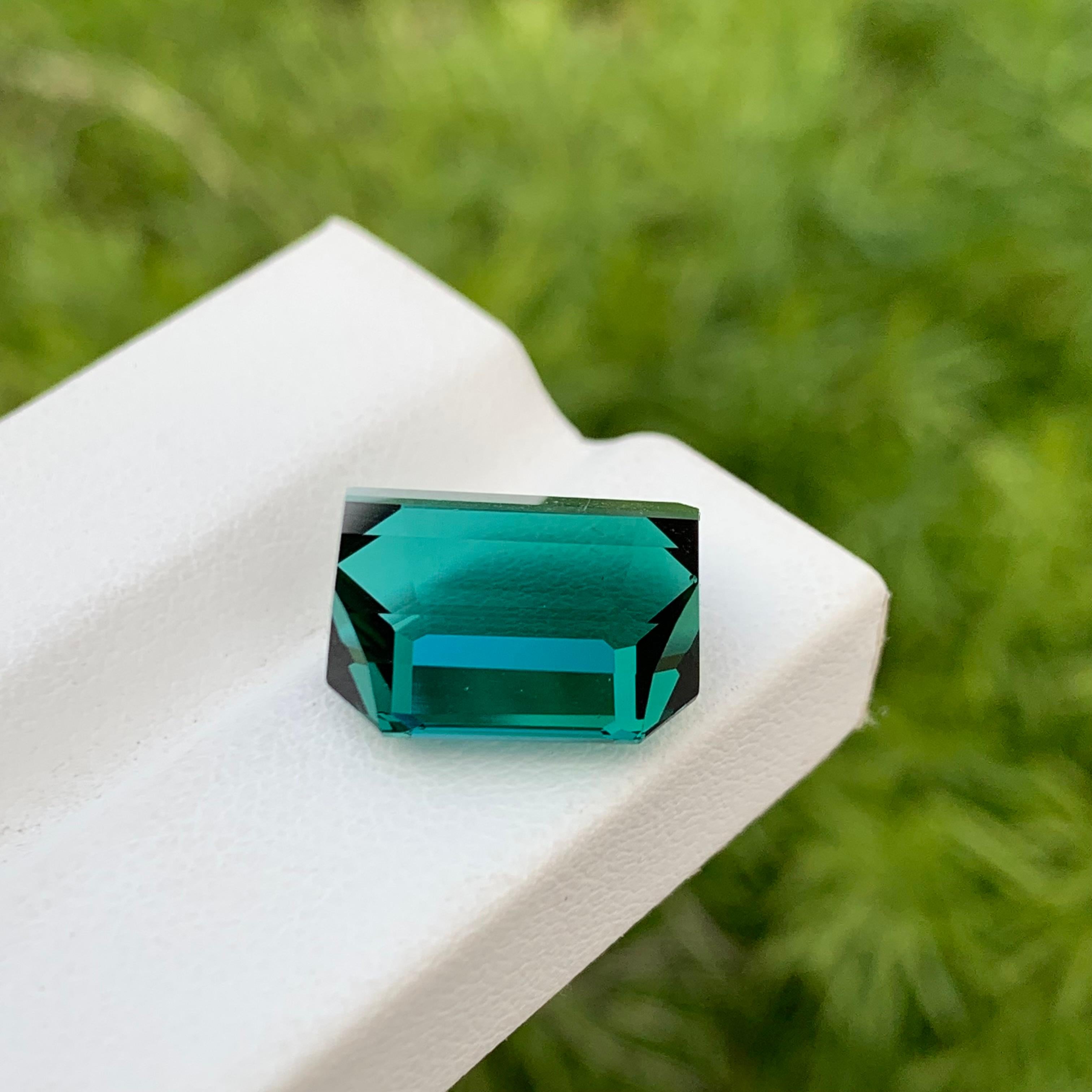 Emerald Shape Stunning 13.10 Carats SI Quality Natural Loose Lagoon Tourmaline  For Sale 5