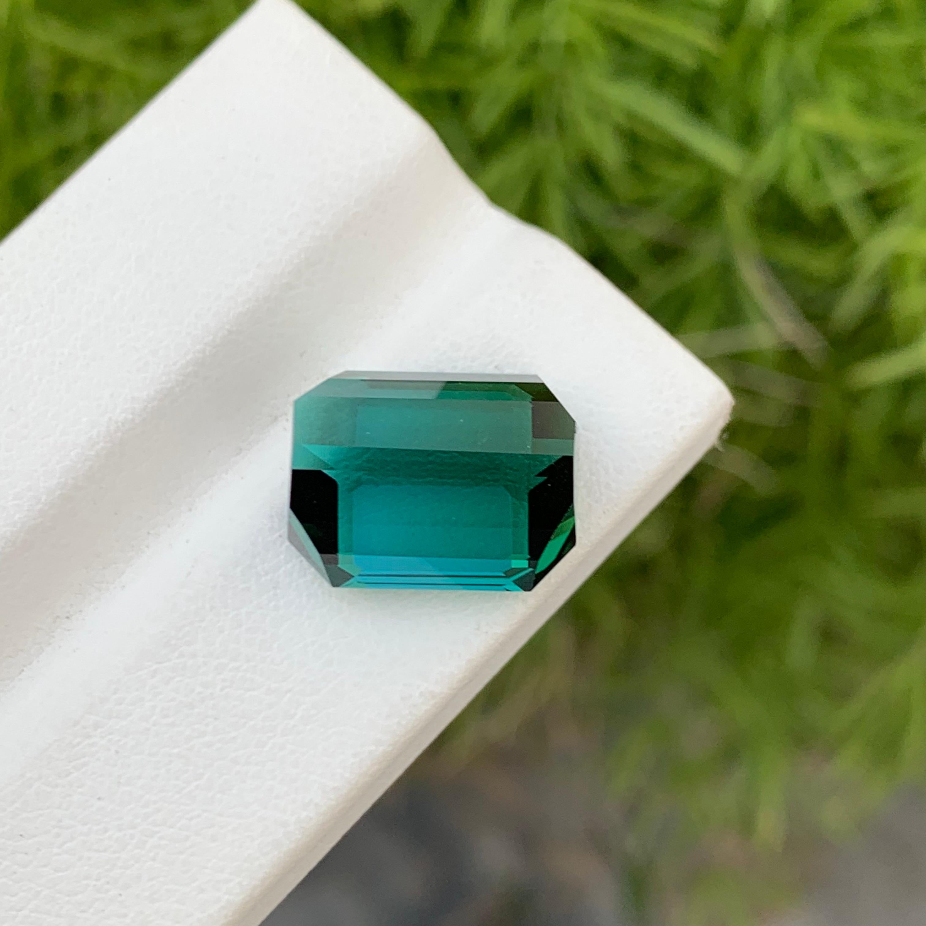 Emerald Shape Stunning 13.10 Carats SI Quality Natural Loose Lagoon Tourmaline  For Sale 6