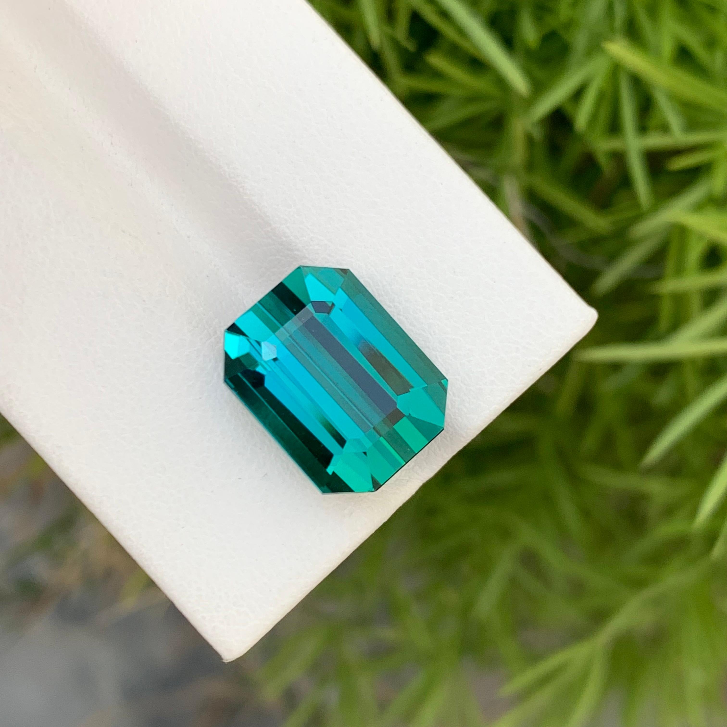Emerald Shape Stunning 13.10 Carats SI Quality Natural Loose Lagoon Tourmaline  In New Condition For Sale In Peshawar, PK