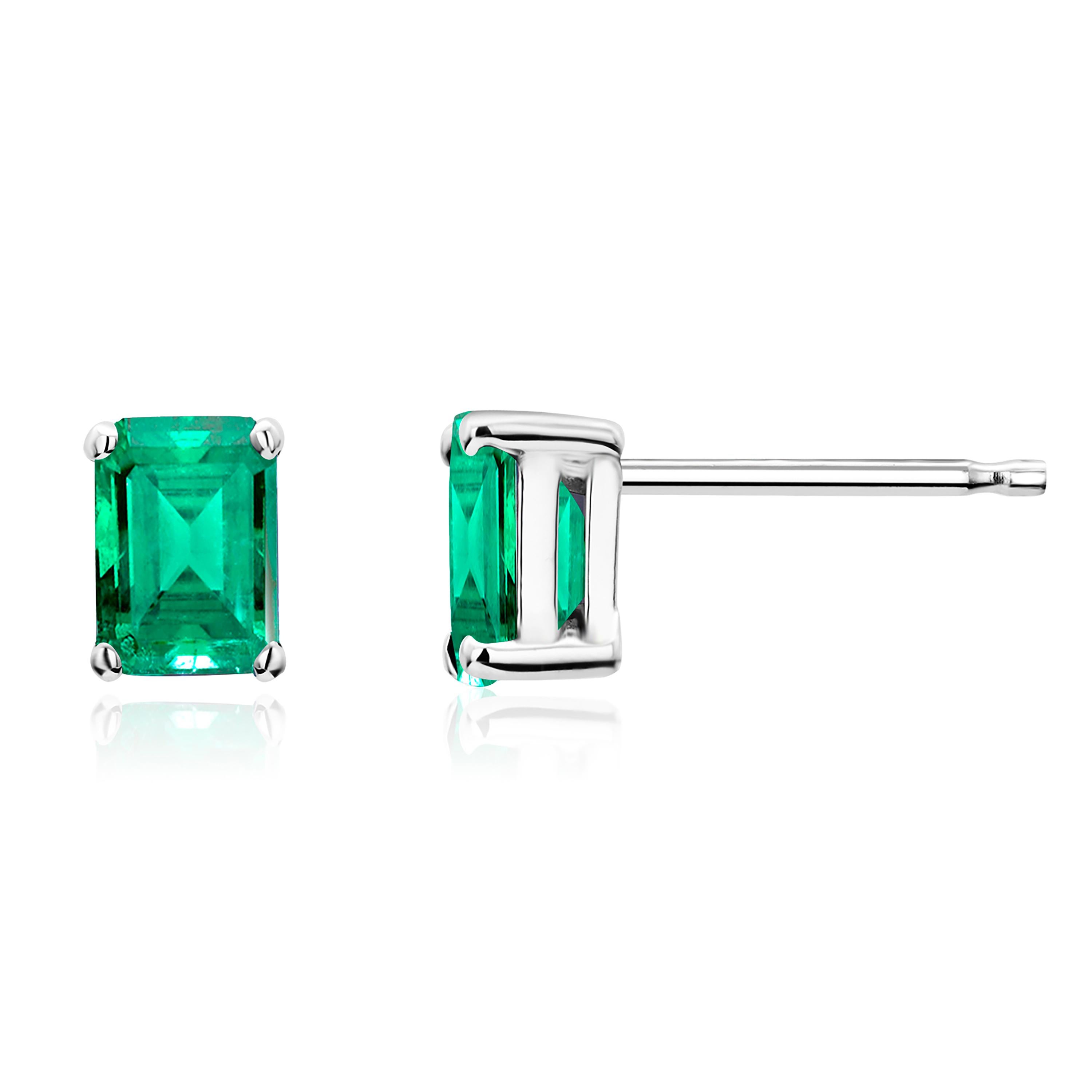 rectangle emerald earrings