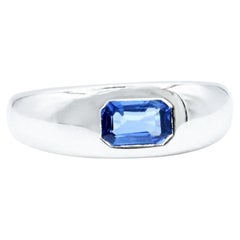 Smaragd-Signet-Ring aus 14 Karat Weißgold