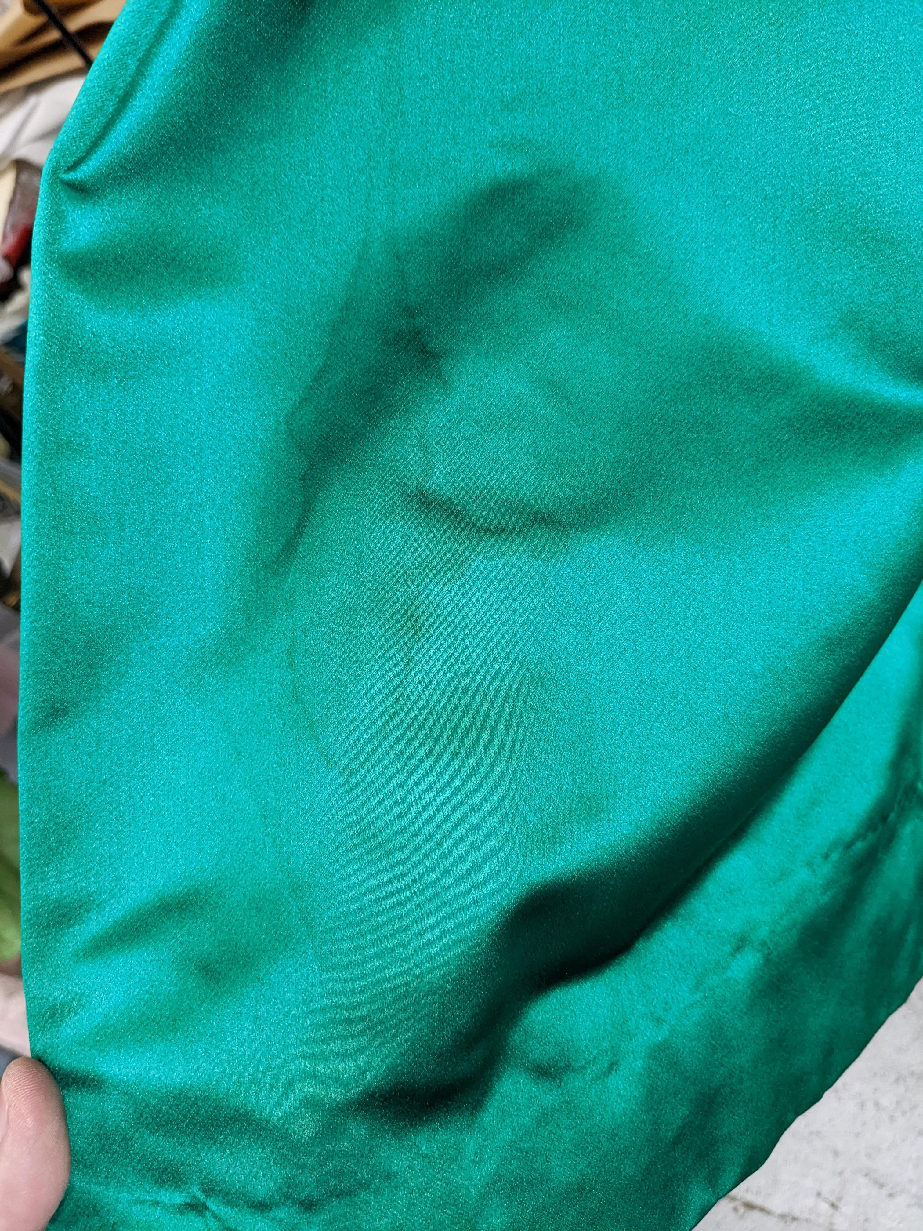 Emerald Silk Satin Opera Coat 6