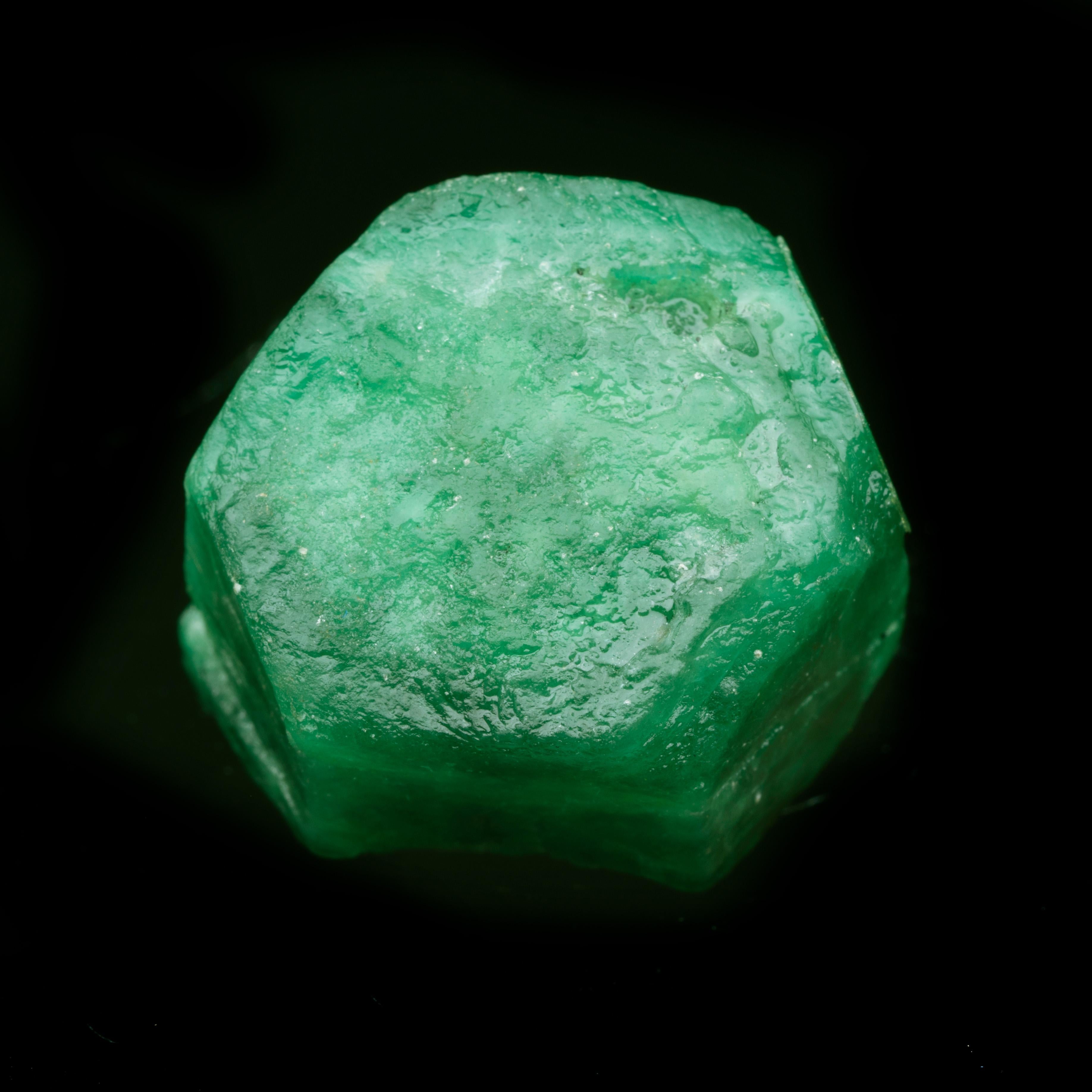 Rock Crystal Emerald Single Crystal Cast from Colombia // 56.72 Grams For Sale