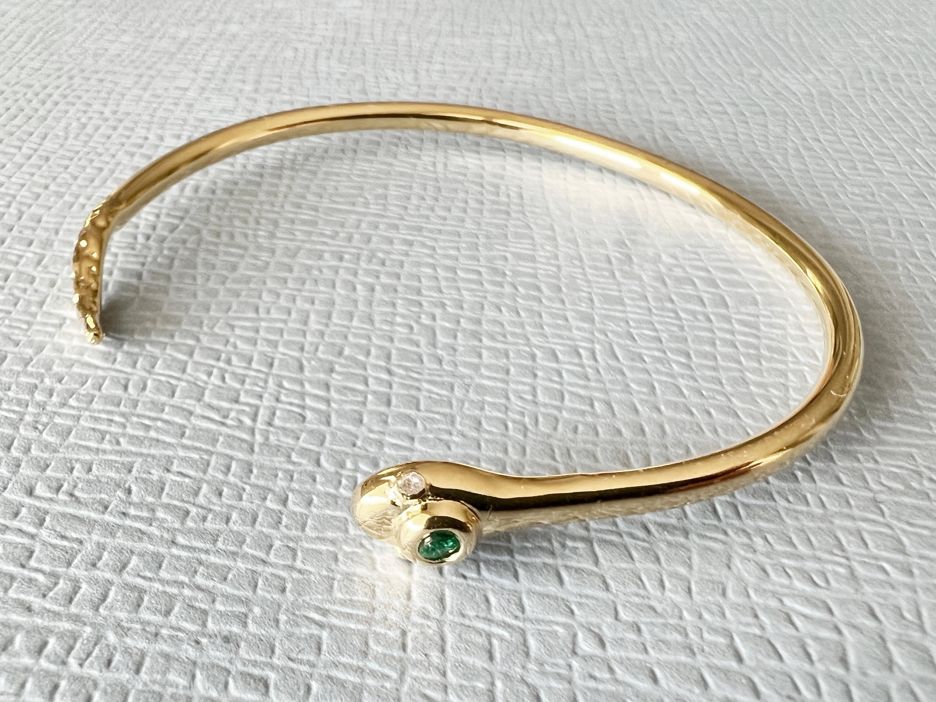 Bracciale a serpente con diamante bianco smeraldo in stile vittoriano in vendita 4