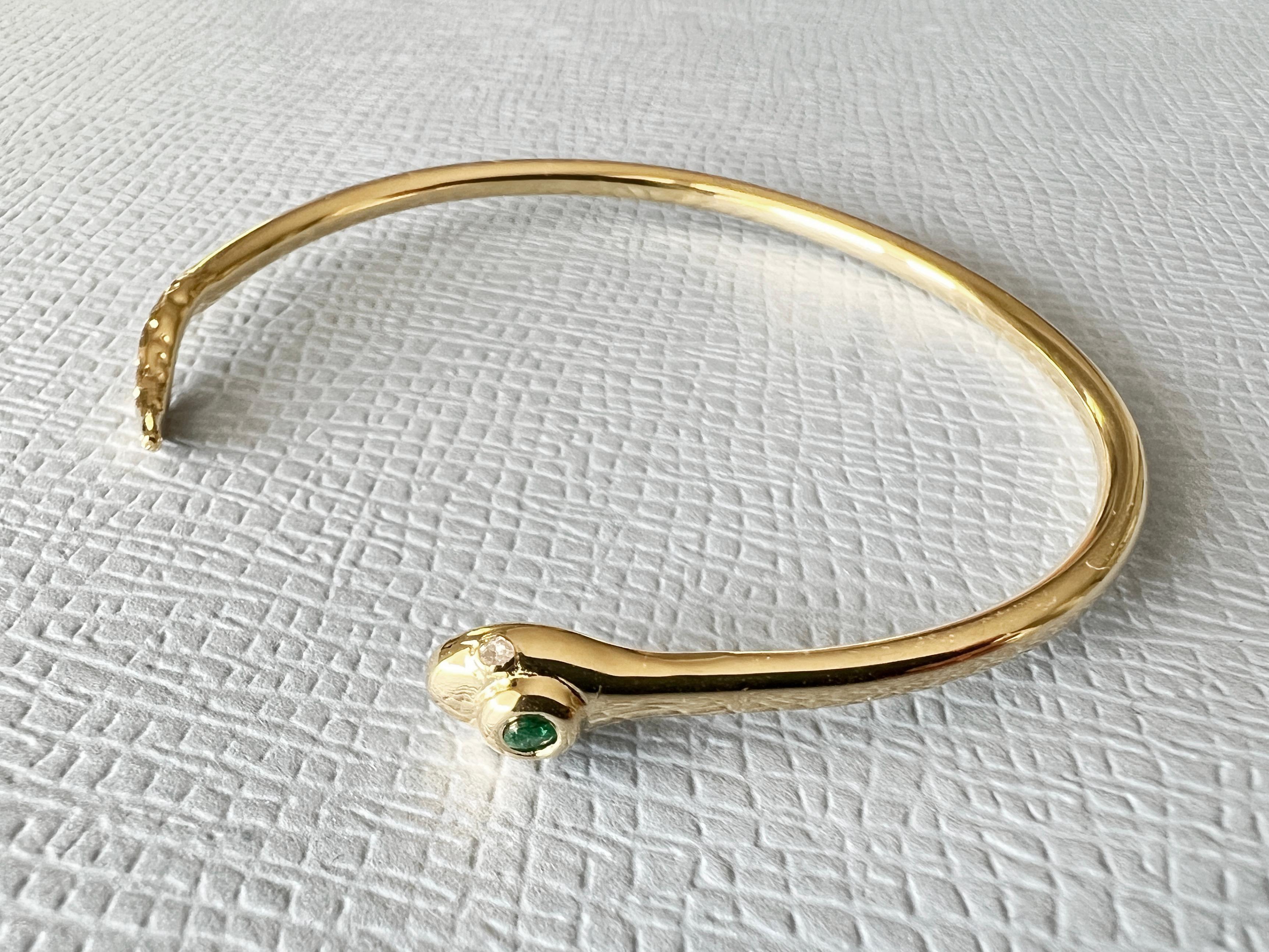 Bracciale a serpente con diamante bianco smeraldo in stile vittoriano in vendita 5