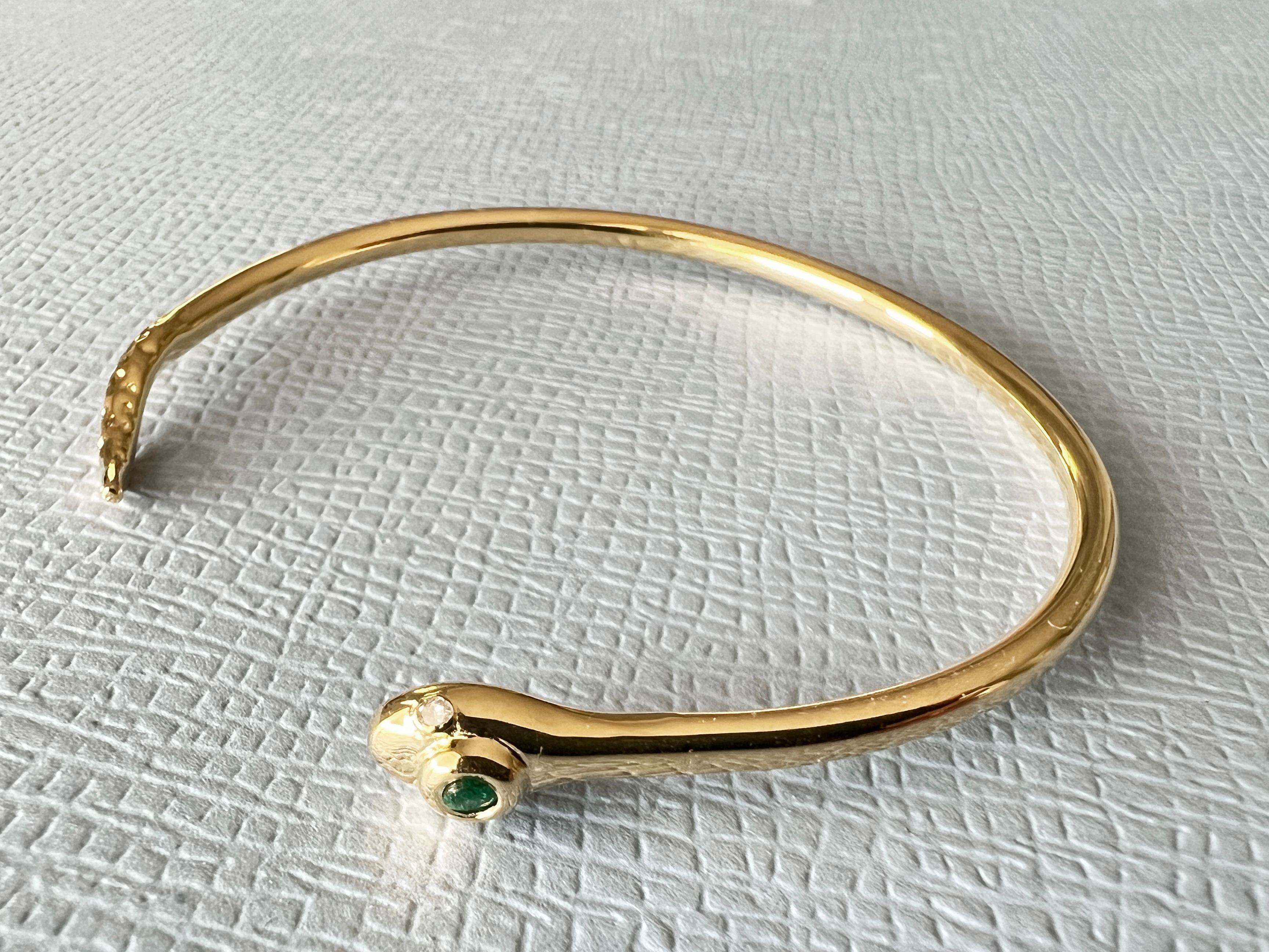 Bracciale a serpente con diamante bianco smeraldo in stile vittoriano in vendita 6