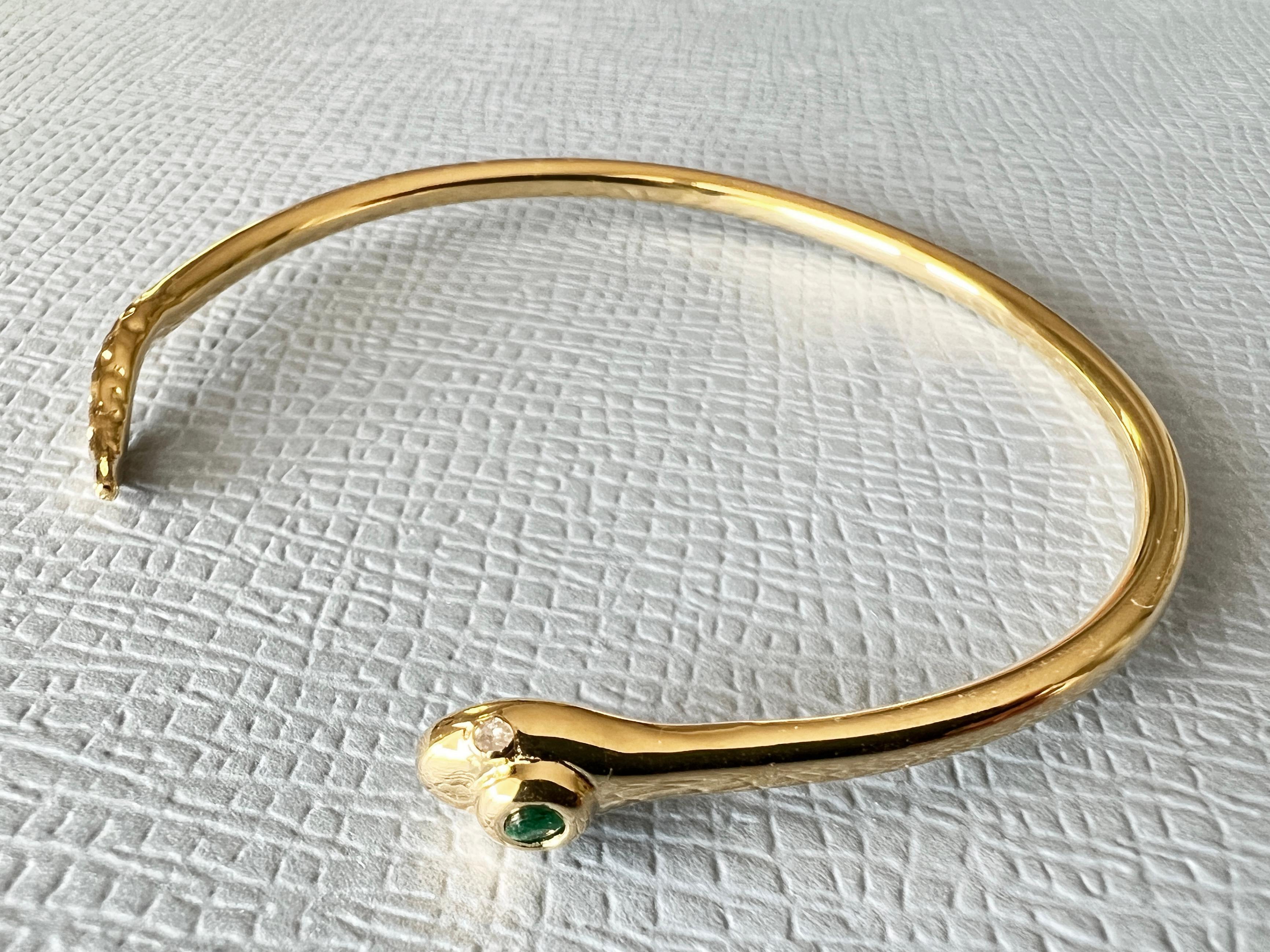 Bracciale a serpente con diamante bianco smeraldo in stile vittoriano in vendita 7