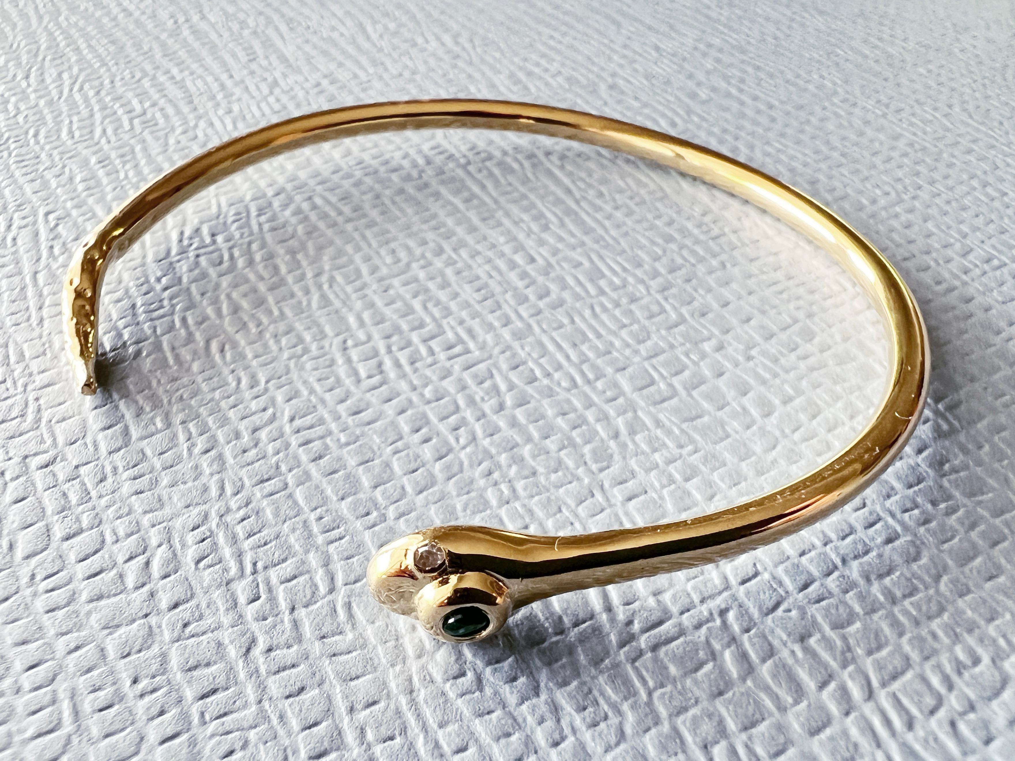 Bracciale a serpente con diamante bianco smeraldo in stile vittoriano in vendita 8