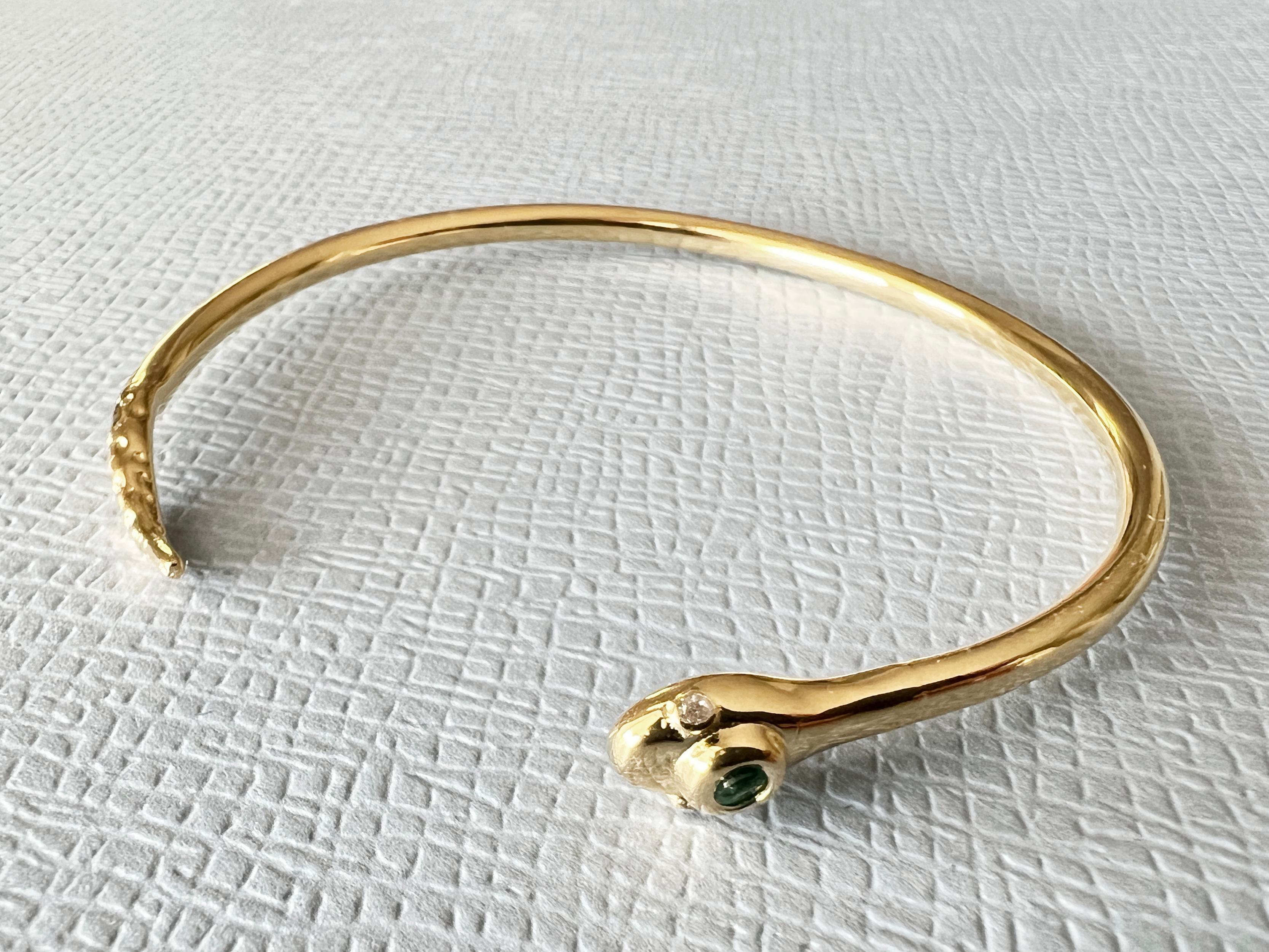 Bracciale a serpente con diamante bianco smeraldo in stile vittoriano in vendita 1