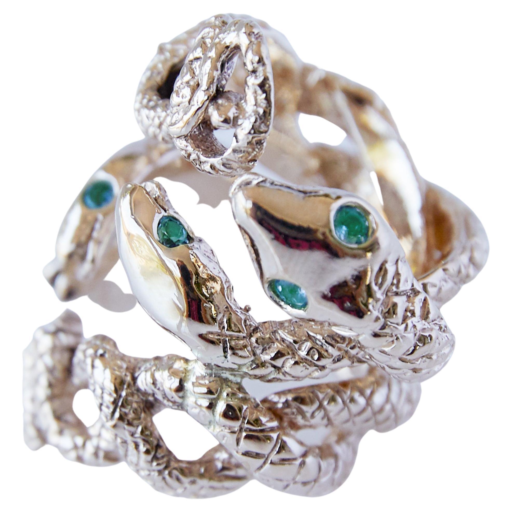 Emerald Snake Ring Gold Cocktail Ring J Dauphin