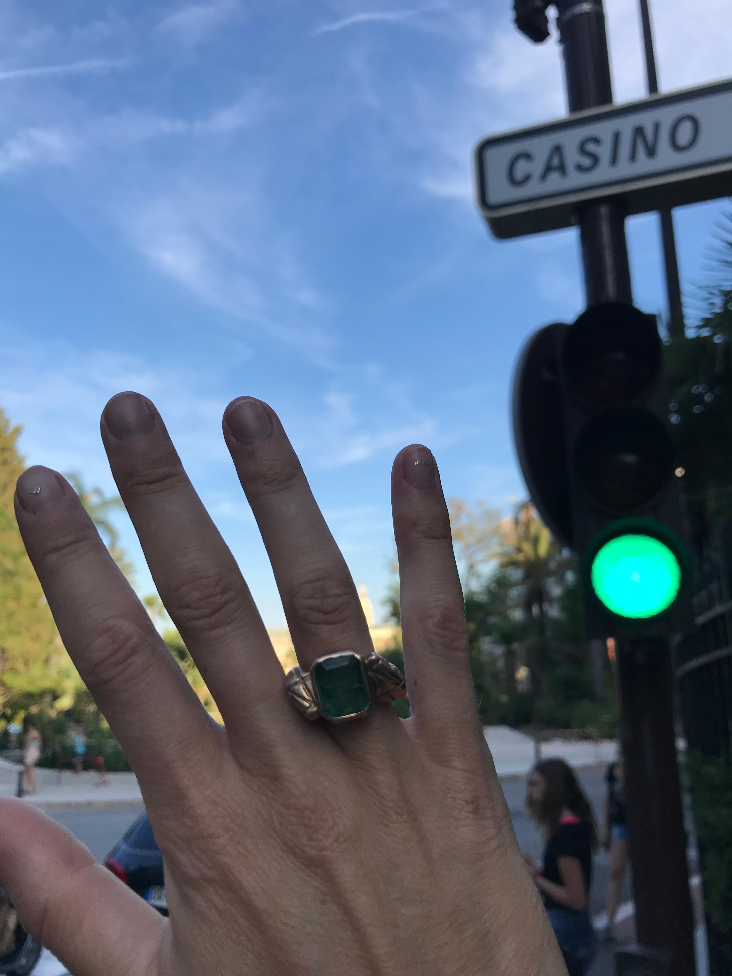 Smaragd Schlange Ring Gold im Angebot 1