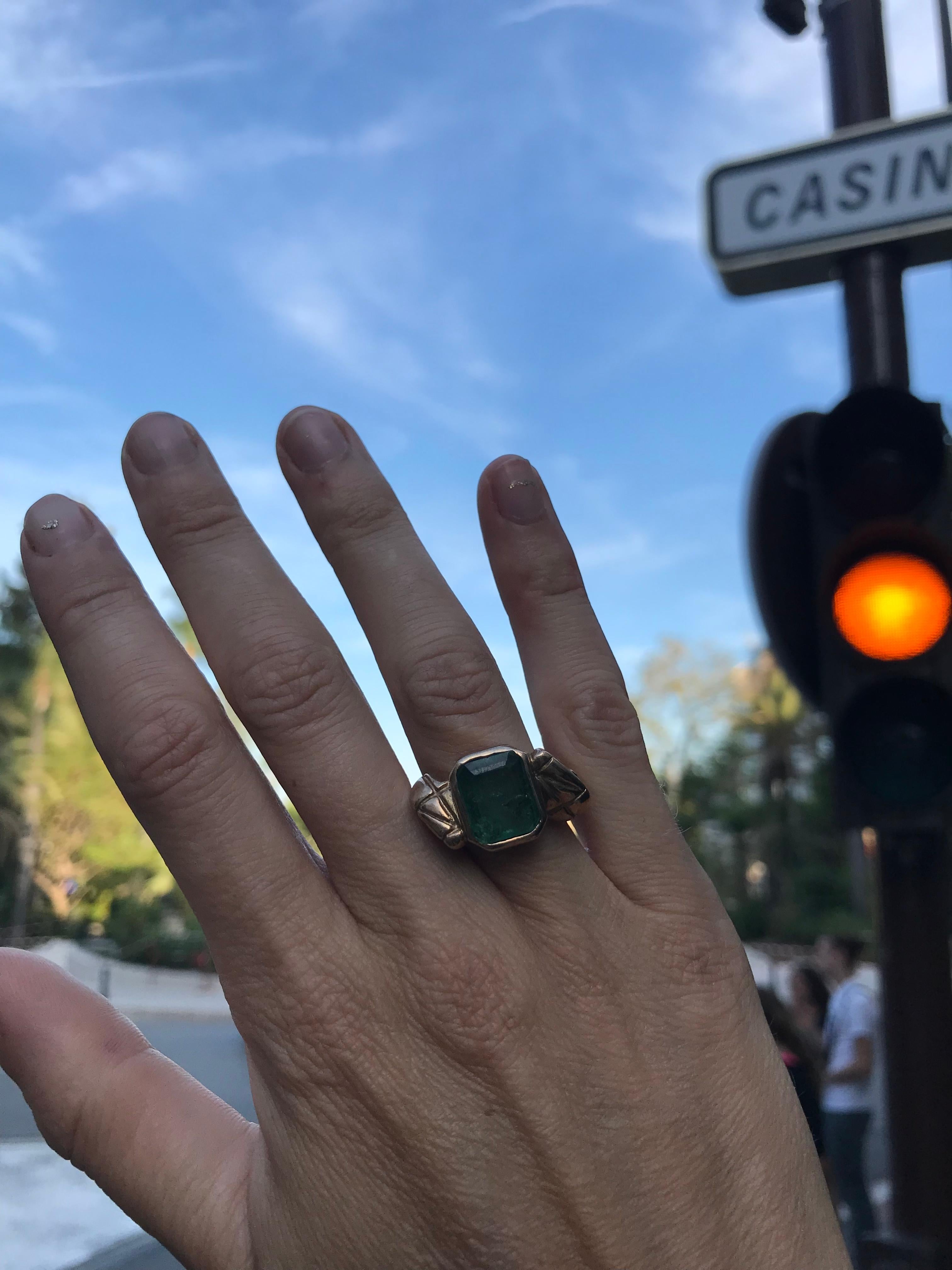 Smaragd Schlange Ring Gold im Angebot 2