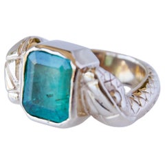 Anillo Serpiente Esmeralda Oro