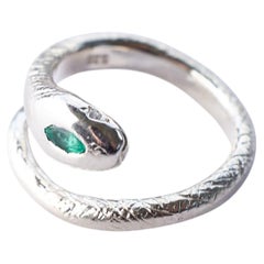 Anello con serpente di smeraldo Anello da cocktail in argento sterling J DAUPHIN