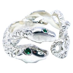 Anillo serpiente esmeralda Plata de ley J DAUPHIN