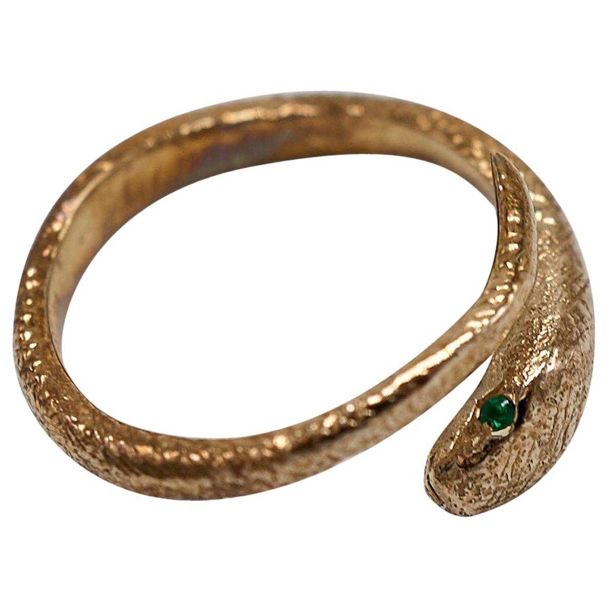 Emerald Snake Ring Victorian Style For Sale