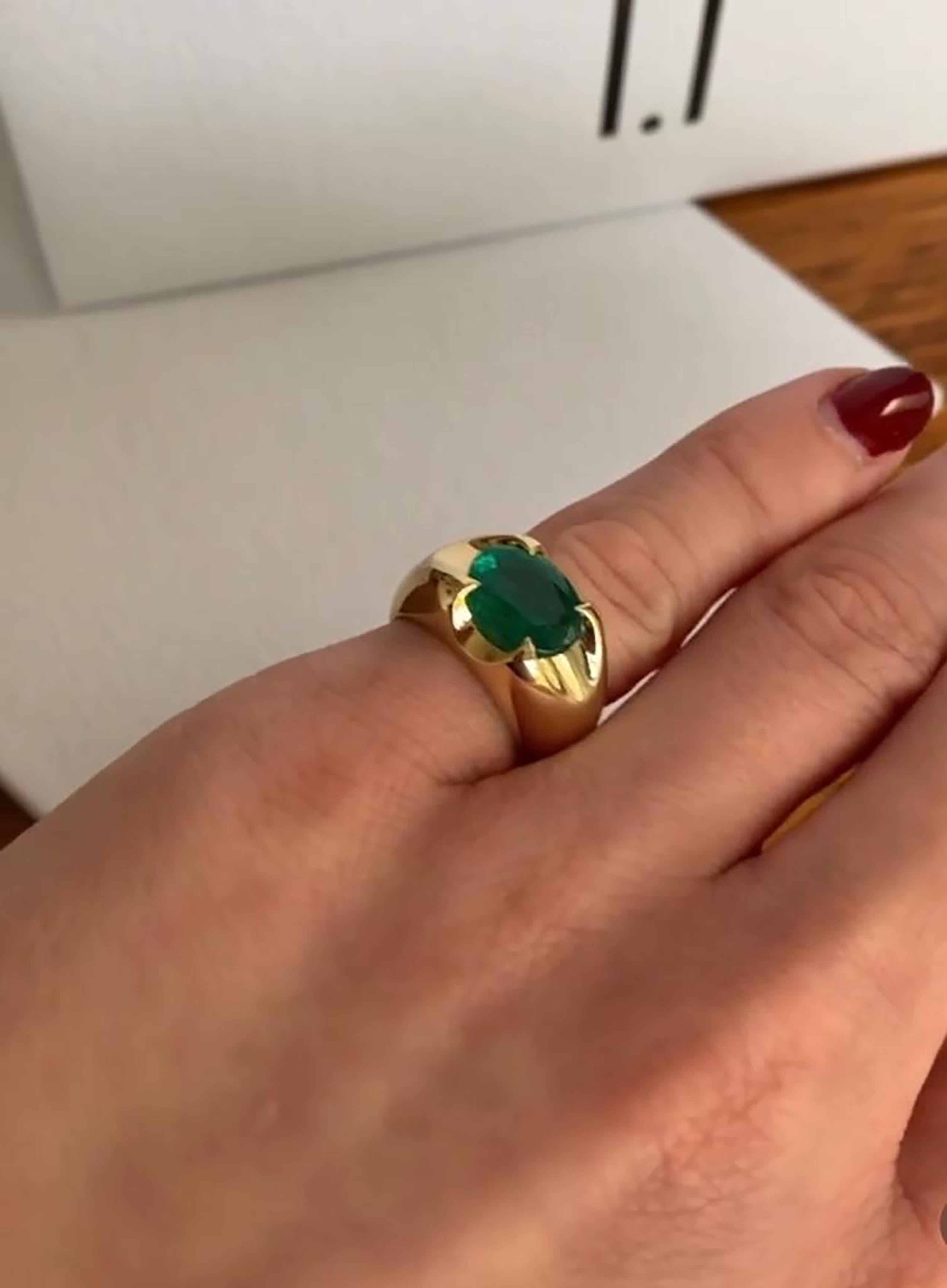 For Sale:  SPEAR TIP RING Yellow gold with an oval emerald at the centre by Liv Luttrell 6