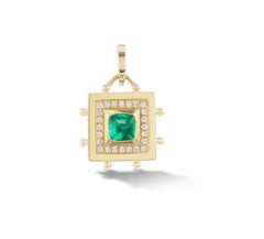 Emerald Square Evil Eye Necklace