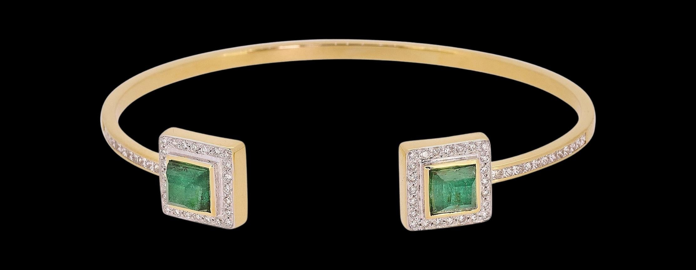 Women's Emerald Square Neverending Bangle For Sale