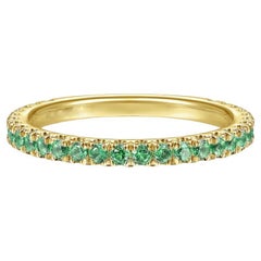 Emerald Stackable 2mm Band 14K Gold May Birthstone Stack Ring LR50889
