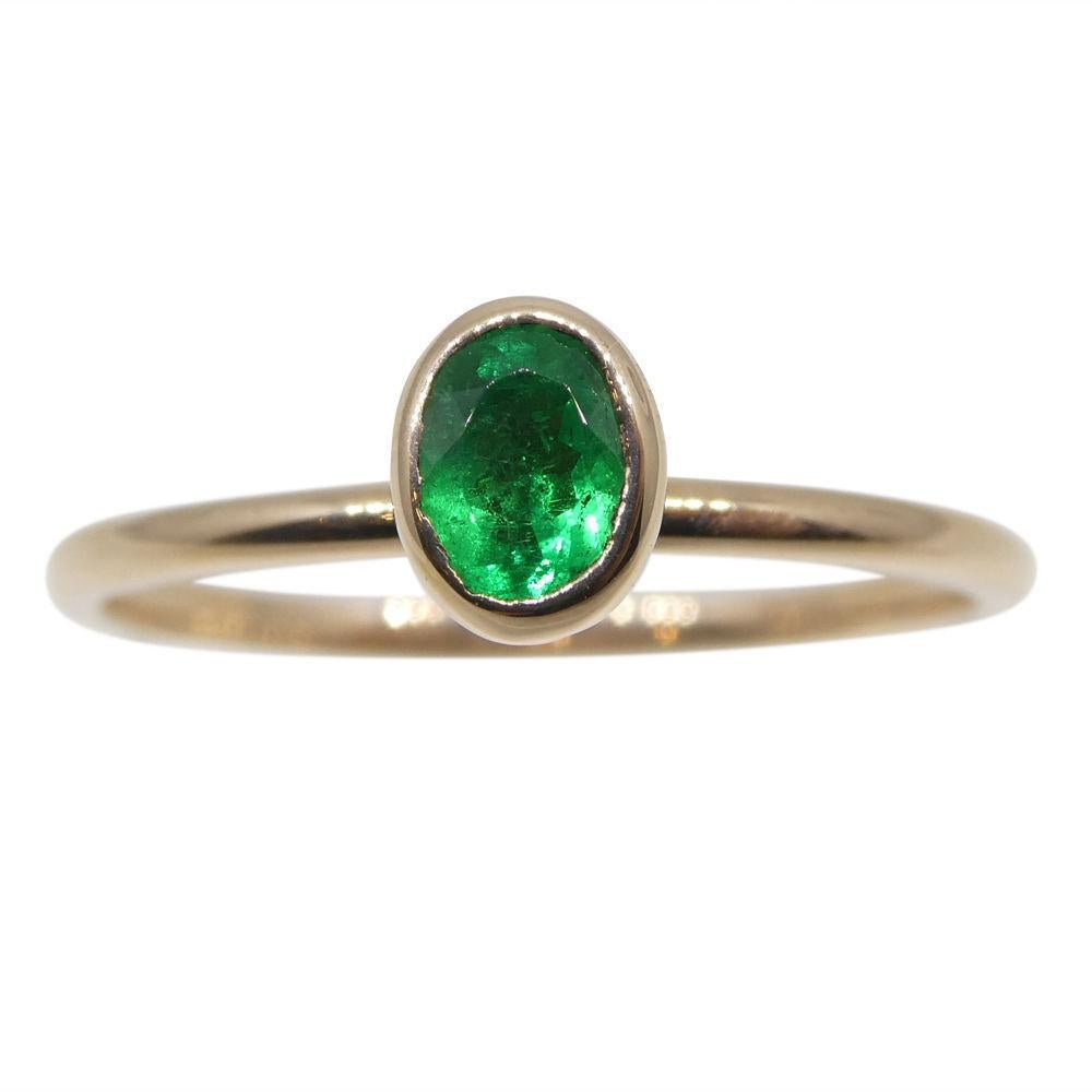
We have for you this stunning Emerald stacker ring made in 10kt Pink/Rose gold.

This ring is made here in Canada to exacting standards and is sure to turn heads and get your friends asking 'Where did you get that?', be sure to tell them you got it