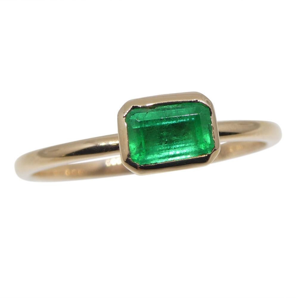 Colombian Emerald Stacker Ring set in 10kt Pink/Rose Gold For Sale 1