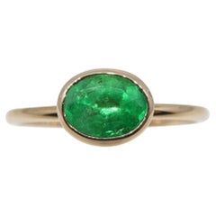 Kolumbianischer Smaragd-Stacker-Ring aus 10kt Rosa/Roségold