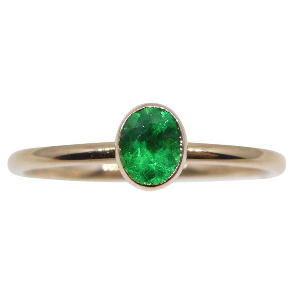 Colombian Emerald Stacker Ring set in 10kt Pink/Rose Gold For Sale