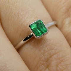 Colombian Emerald Stacker Ring set in 10kt White Gold