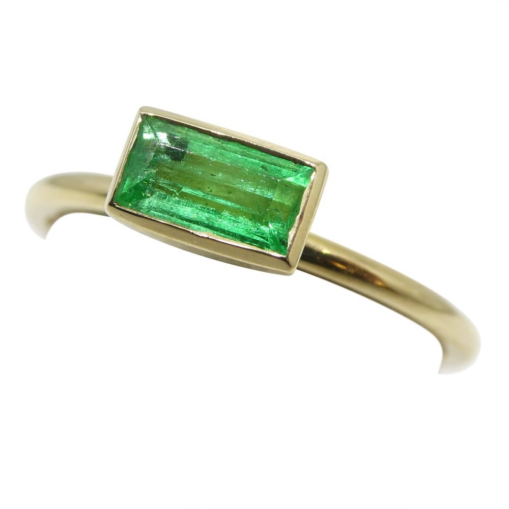 Colombian Emerald Stacker Ring Set in 10kt Yellow Gold In New Condition For Sale In Toronto, Ontario