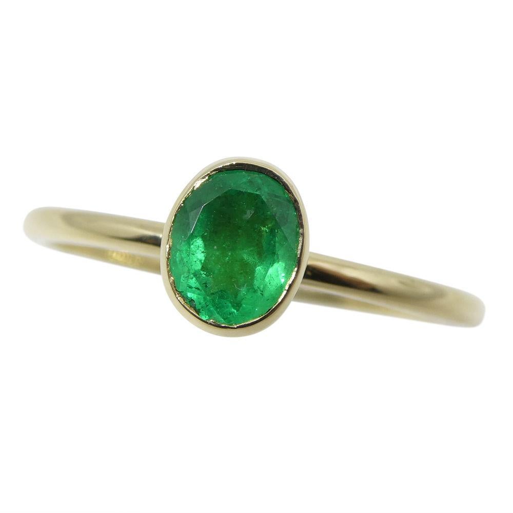 Colombian Emerald Stacker Ring Set in 10kt Yellow Gold In New Condition For Sale In Toronto, Ontario