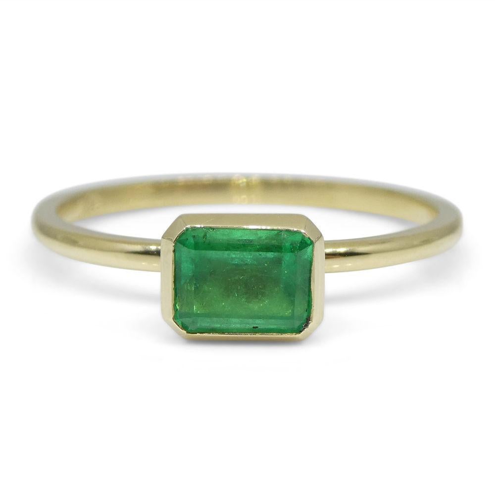 Colombian Emerald Stacker Ring set in 10kt Yellow Gold For Sale 1
