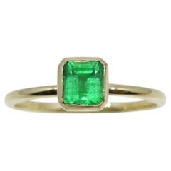 Colombian Emerald Stacker Ring Set in 10kt Yellow Gold