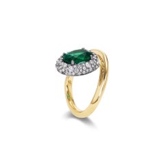 Emerald Statement 14K White Gold Classic Charm High Jewellery