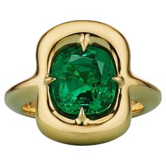 Emerald Statement 14K White Gold Elegant Sparkle Collector-Grade