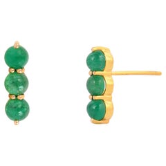 Emerald Stud Earrings in 14k Gold