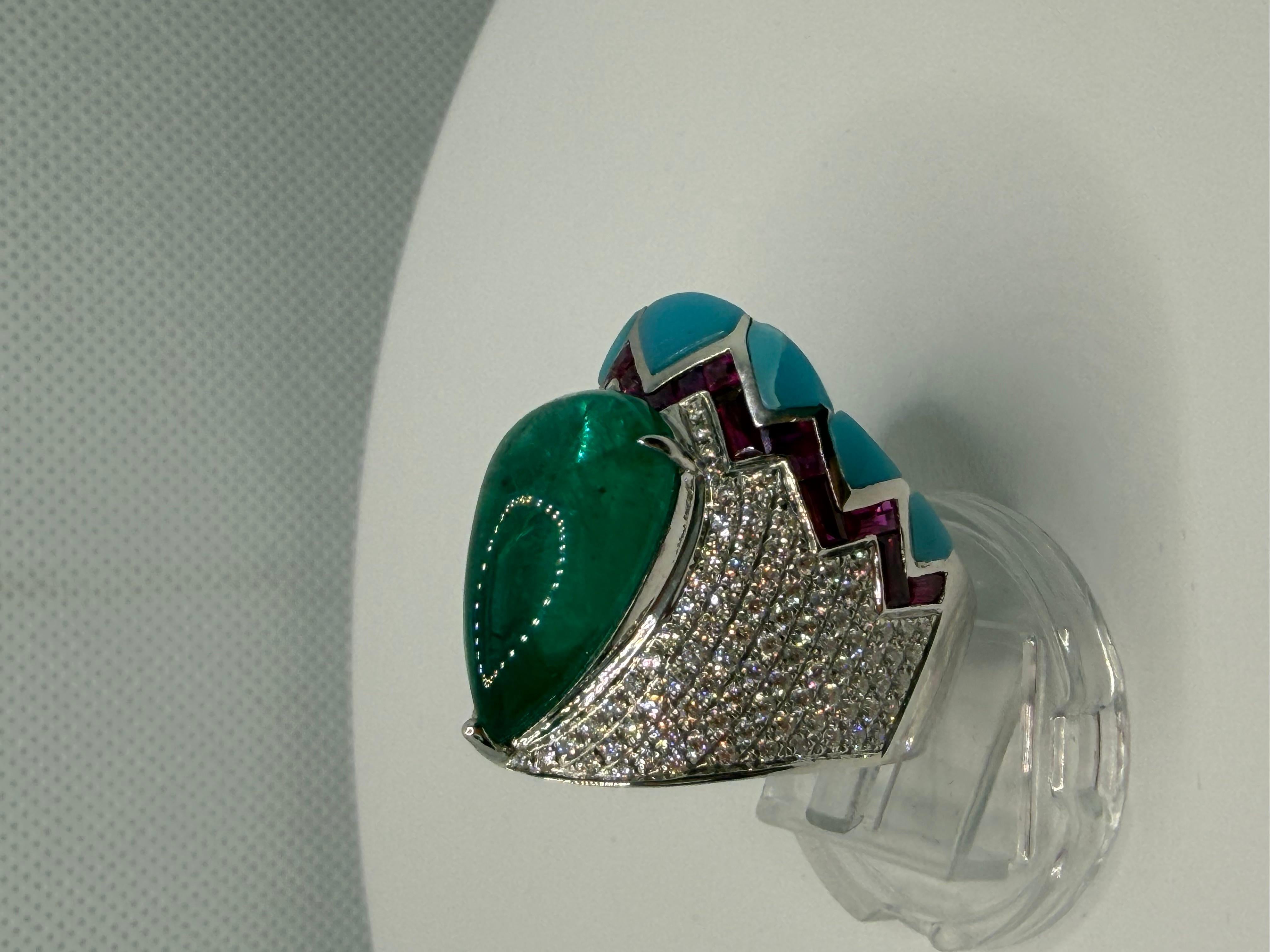 Smaragd Sugarloaf Royale Ring - 10,40 Karat sambischer Smaragd im Angebot 5