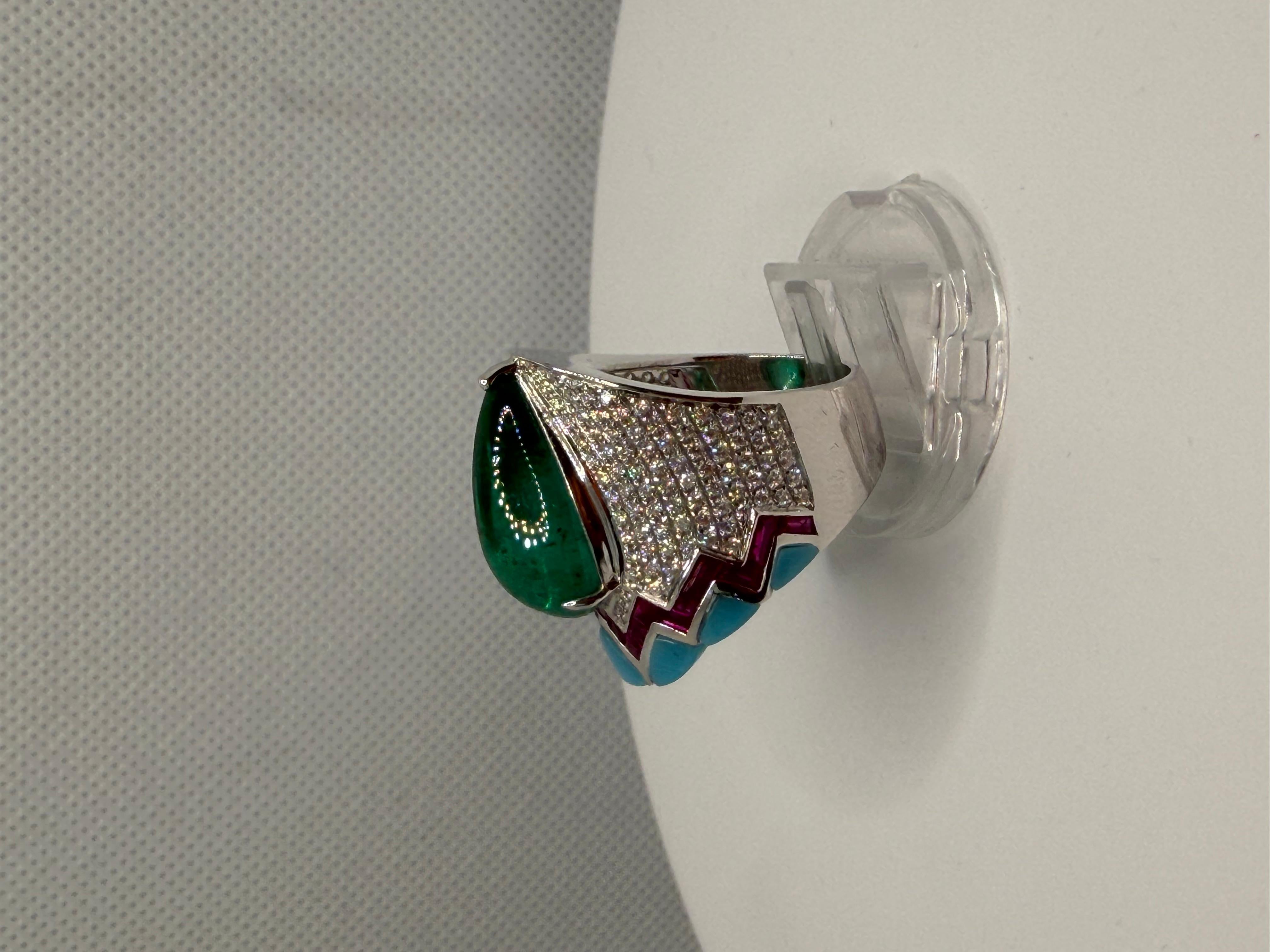 Smaragd Sugarloaf Royale Ring - 10,40 Karat sambischer Smaragd im Angebot 6