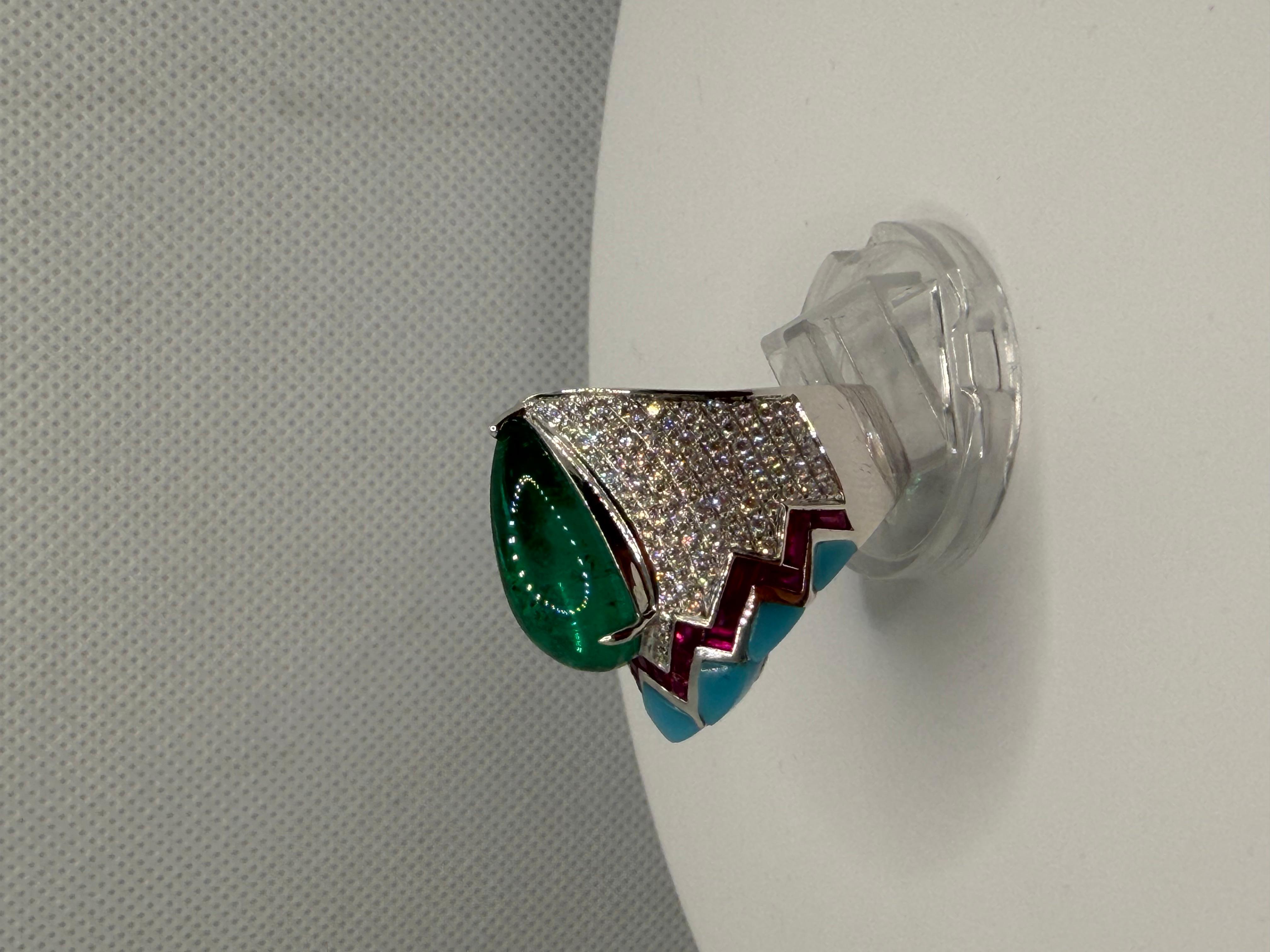 Smaragd Sugarloaf Royale Ring - 10,40 Karat sambischer Smaragd im Angebot 7