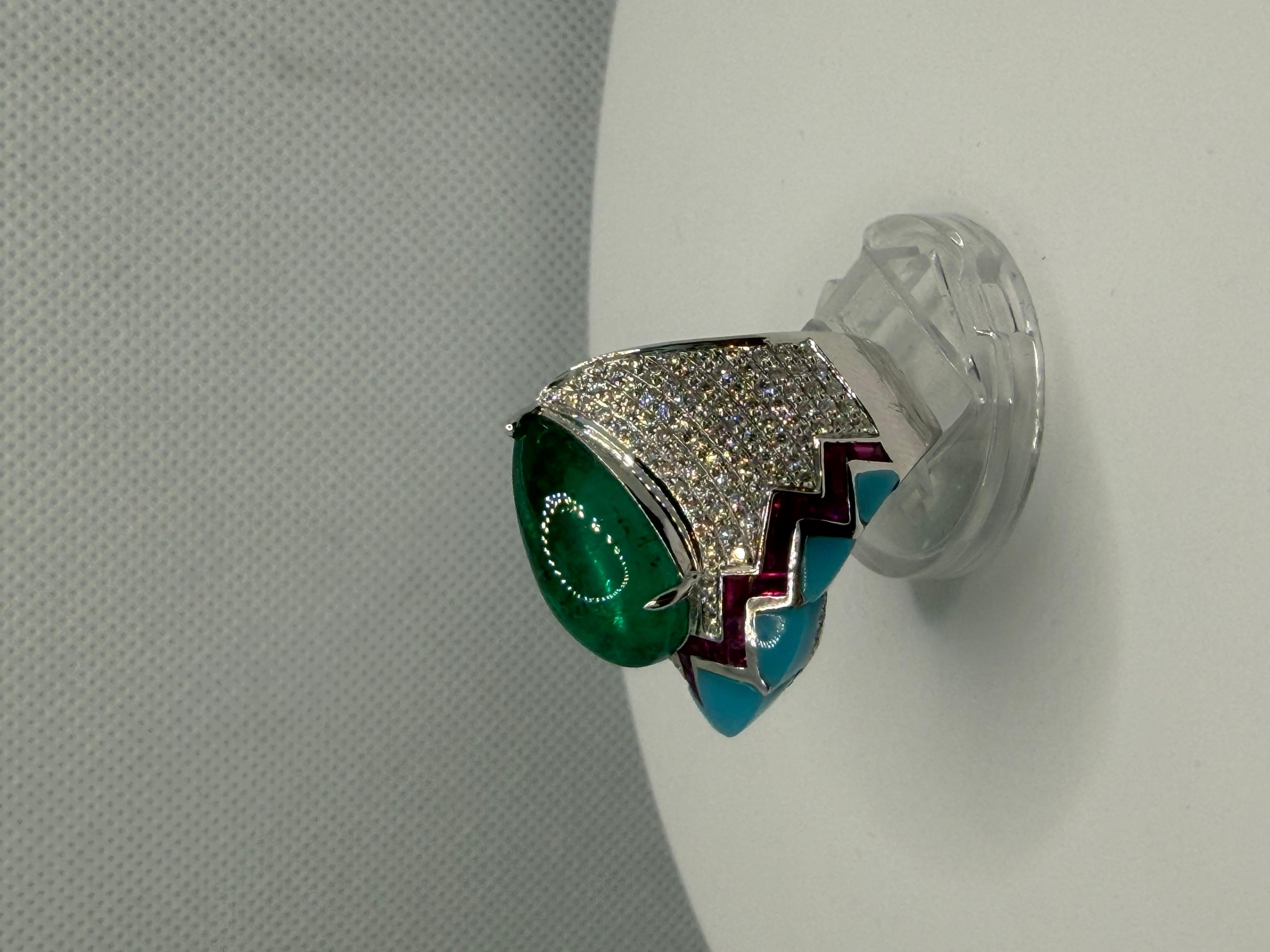 Smaragd Sugarloaf Royale Ring - 10,40 Karat sambischer Smaragd im Angebot 8